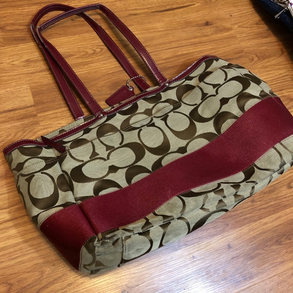 Coach Red & Brown Diaper Bag - Picture 3 of 8